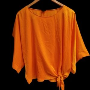 River Island Bright Orange Tie Top Very Boho Style Size 12